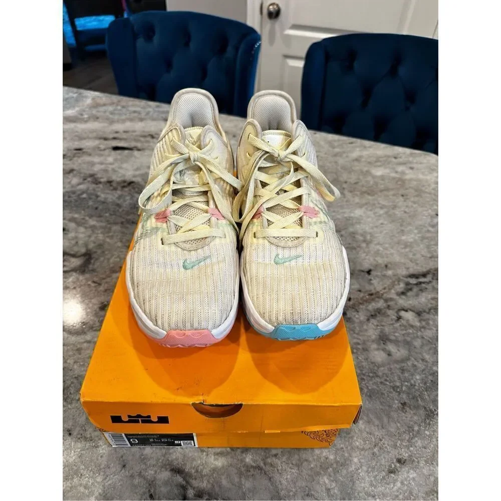 Lebron Witness VI 6 Coconut Milk/Polarized Blue Mens 9 Womens 11